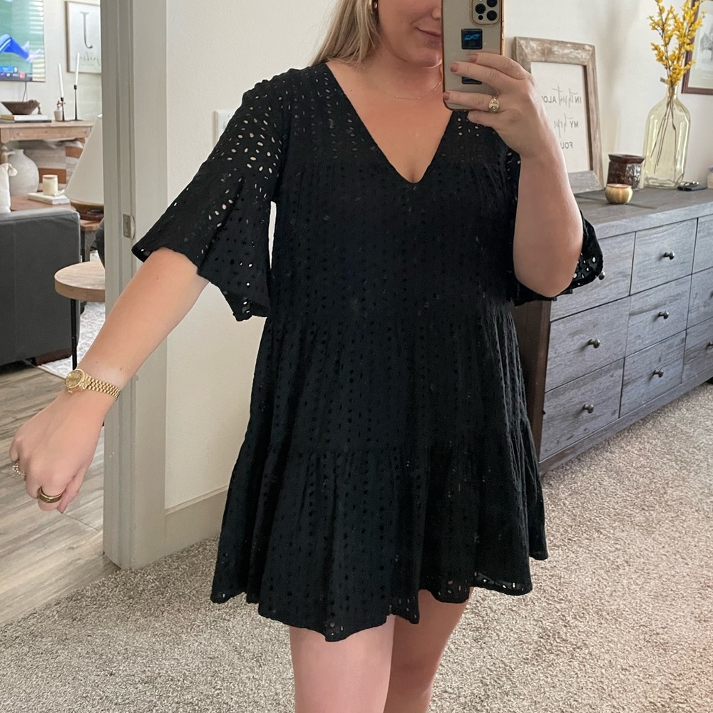 Eyelet black dress